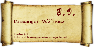 Biswanger Vénusz névjegykártya